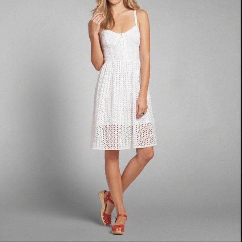 Abercrombie & Fitch Eyelet Lace Midi Dress Sz S